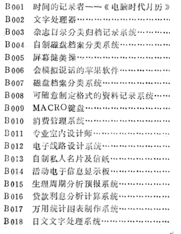 中华学习机应用软件部分目录